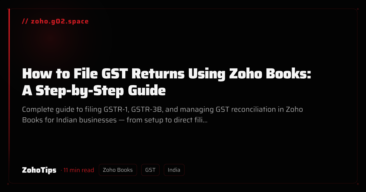 How to File GST Returns Using Zoho Books: A Step-by-Step Guide