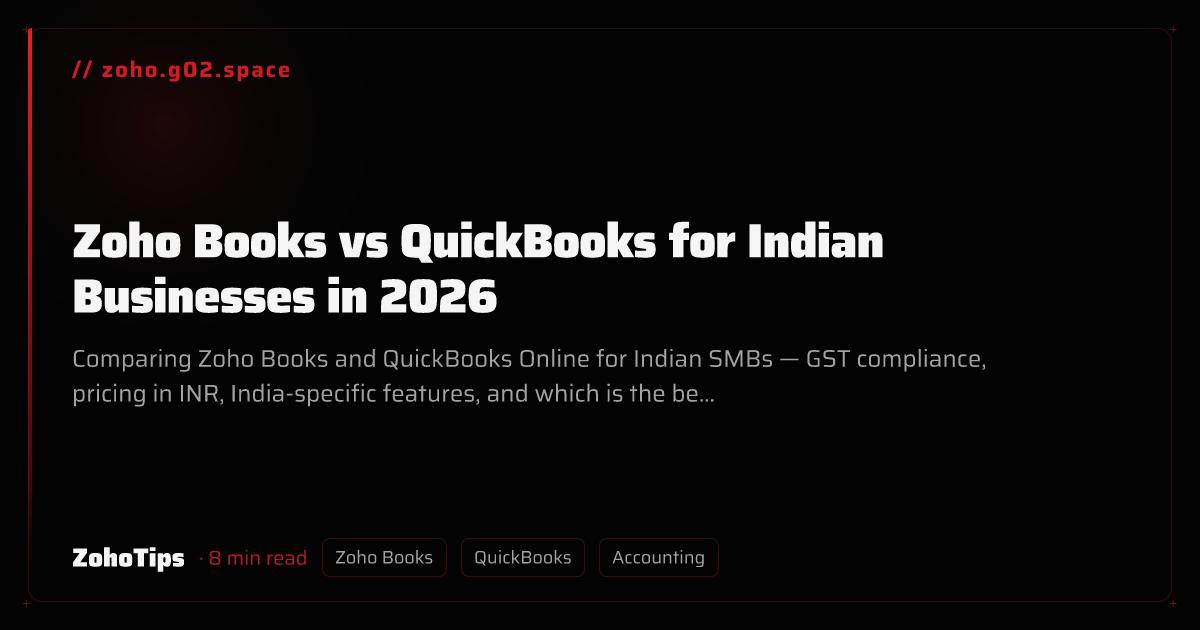 Zoho Books vs QuickBooks for Indian Businesses in 2026