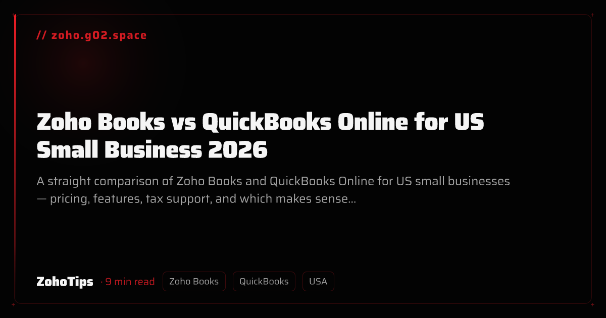 Zoho Books vs QuickBooks Online for US Small Business 2026
