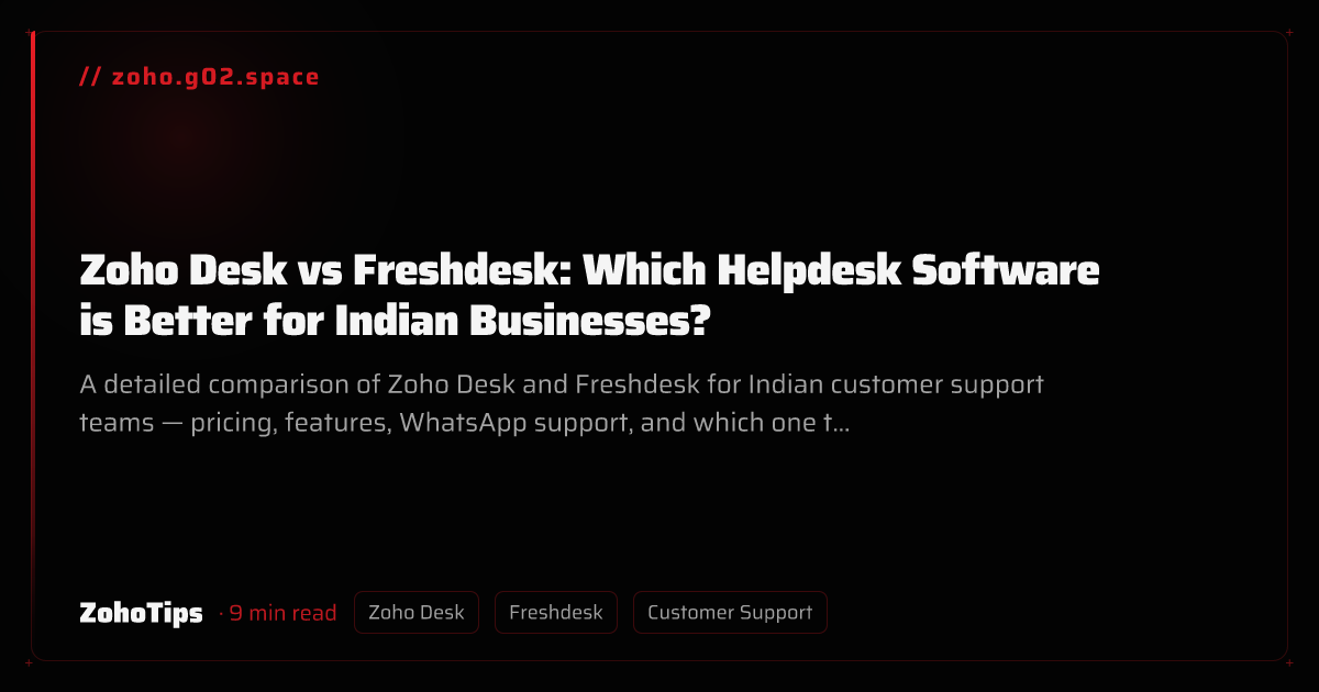 Zoho Desk vs Freshdesk: Which Helpdesk Software is Better for Indian Businesses?
